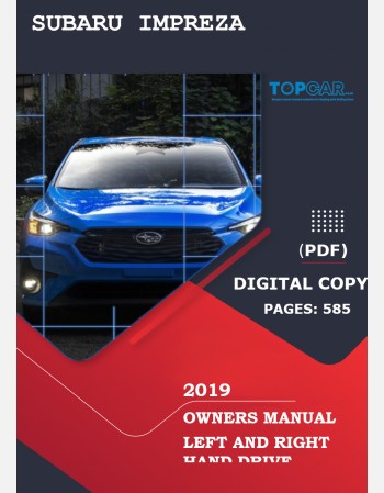 subaru impreza 2019 owners manual in english rhd lhd